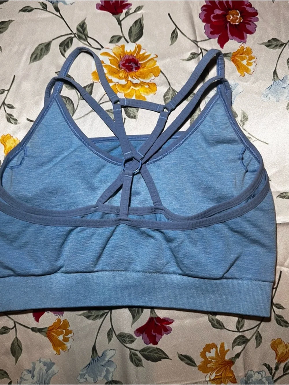 GYMSHARK ADAPT MARL SEAMLESS SET SPORTS BRA & LEGGING LIGHT BLUE SIZE LARGE - Picture 4 of 6